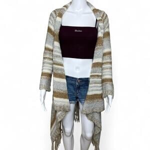 Knox Rose junior size XL Tan and brown striped cardigan